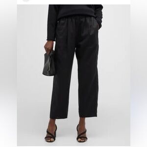 Eileen Fisher black cropped linen pants, small